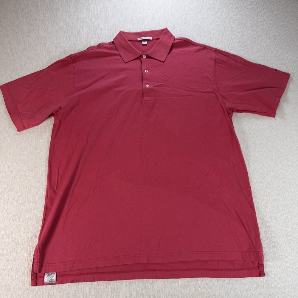 Peter Millar Polo Shirt Men's XL Salmon 100 % Cotton Golf Boulders